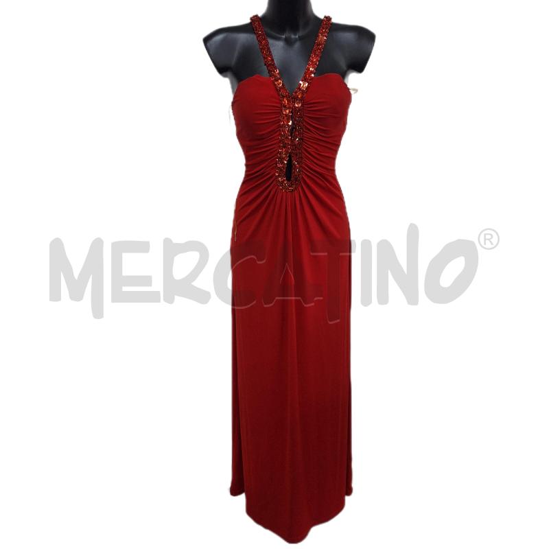 VESTITO DONNA LUCAS&EMMA ROSSO APPLICAZIONI LUNGO | Mercatino dell'Usato Ottaviano 1