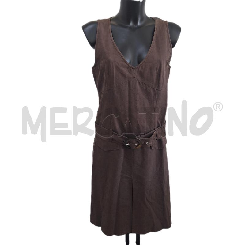 VESTITO DONNA MARELLA MARRONE CERCHI CINTURA | Mercatino dell'Usato Ottaviano 1
