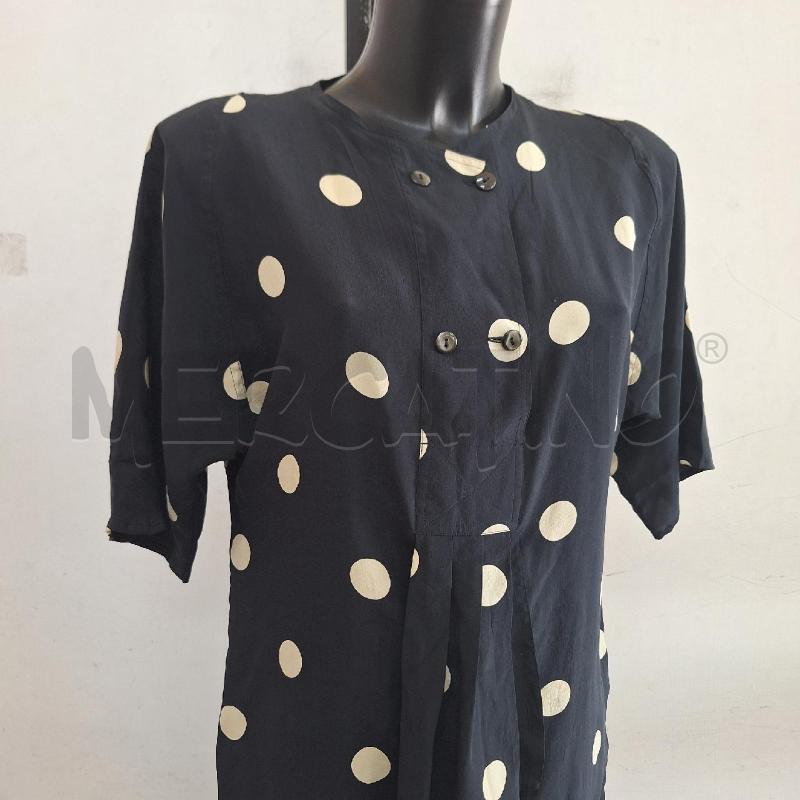 VESTITO DONNA MAXMARA NERO POIS BEIGE SETA | Mercatino dell'Usato Ottaviano 2