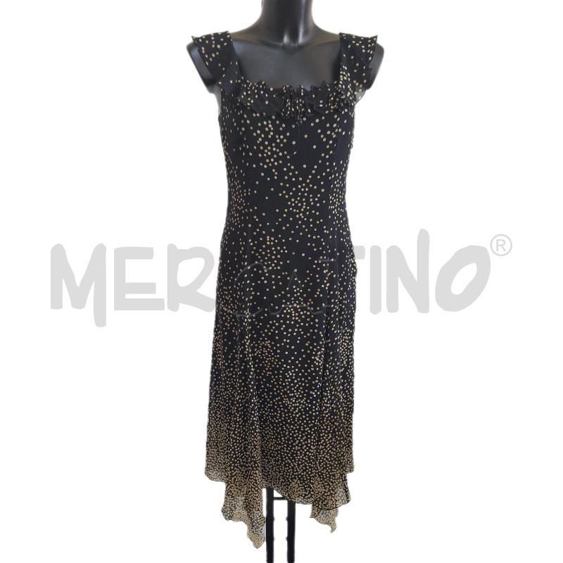 VESTITO DONNA MAXMARA PURA SETA NERO BEIGE | Mercatino dell'Usato Ottaviano 1