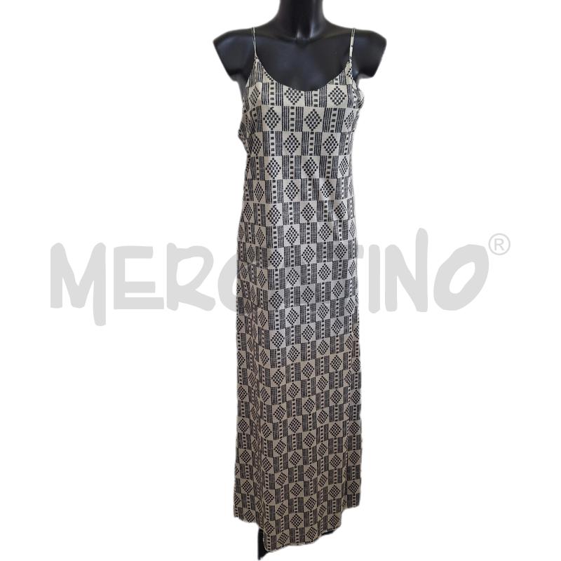 VESTITO DONNA MEFUI LUNGO BEIGE NERO | Mercatino dell'Usato Ottaviano 1