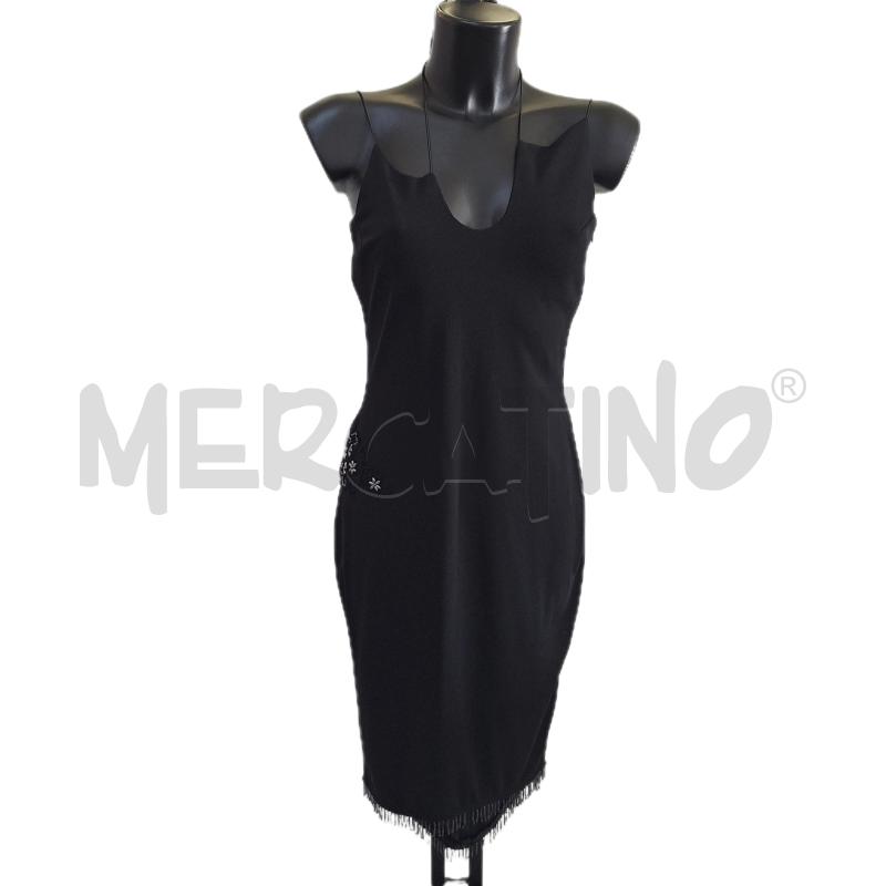 VESTITO DONNA NERO ASIMMETRICO APPLICAZIONI | Mercatino dell'Usato Ottaviano 1