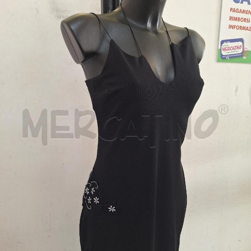 VESTITO DONNA NERO ASIMMETRICO APPLICAZIONI | Mercatino dell'Usato Ottaviano 2
