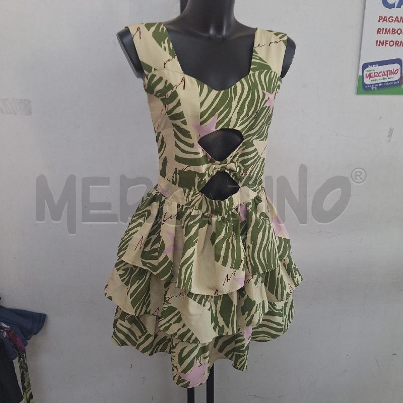 VESTITO DONNA NEVER BE THE SAME VERDE FOGLIE | Mercatino dell'Usato Ottaviano 2