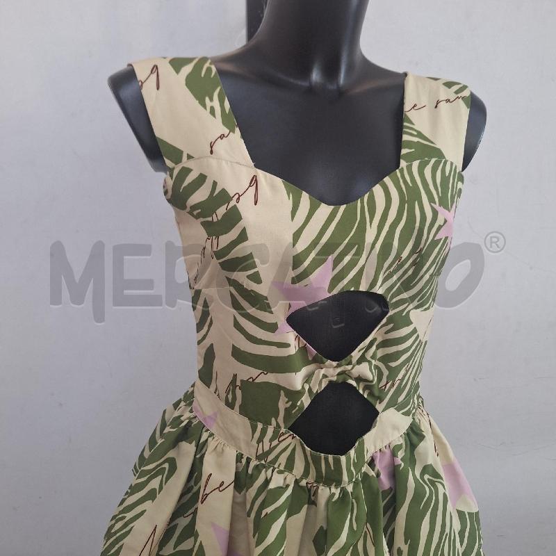 VESTITO DONNA NEVER BE THE SAME VERDE FOGLIE | Mercatino dell'Usato Ottaviano 3