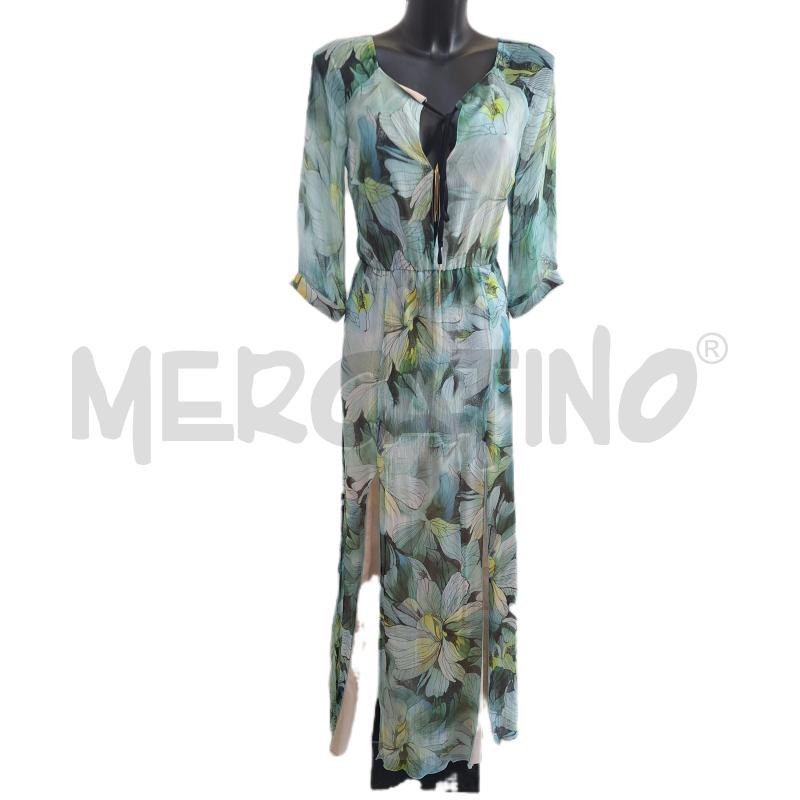 VESTITO DONNA PATRIZIA PEPE SERA VERDE FIORI | Mercatino dell'Usato Ottaviano 1
