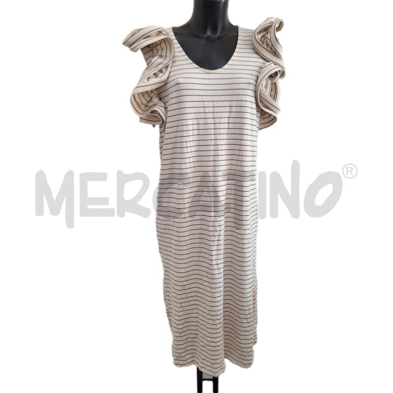 VESTITO DONNA PIA B. BEIGE RIGHE MARRONE | Mercatino dell'Usato Ottaviano 1