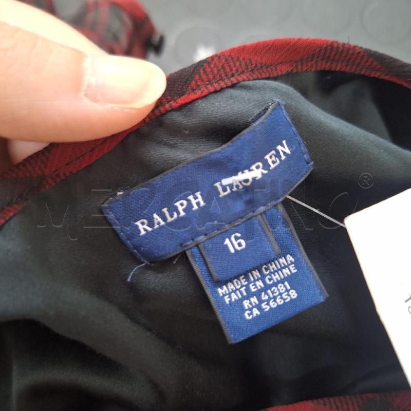 VESTITO DONNA RALPH LAUREN ROSSO NERO QUADRI | Mercatino dell'Usato Ottaviano 3