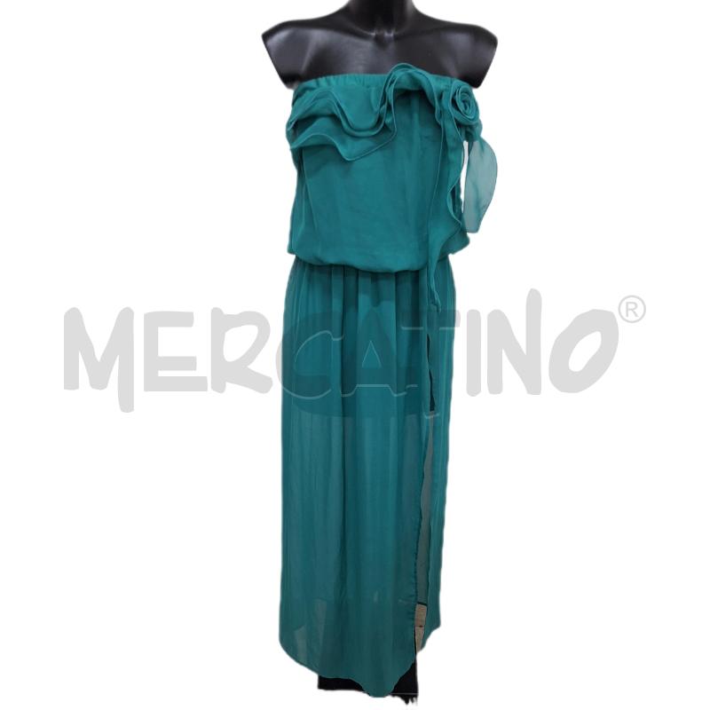 VESTITO DONNA RINASCIMENTO VERDE LUNGO VELO FIORI | Mercatino dell'Usato Ottaviano 1