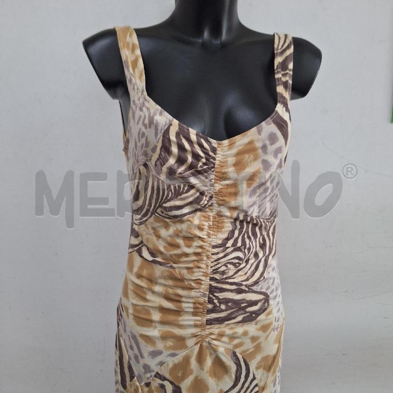 VESTITO DONNA ROCCO BAROCCO LUNGO DRAPPEGGIO ANIMALIER | Mercatino dell'Usato Ottaviano 2