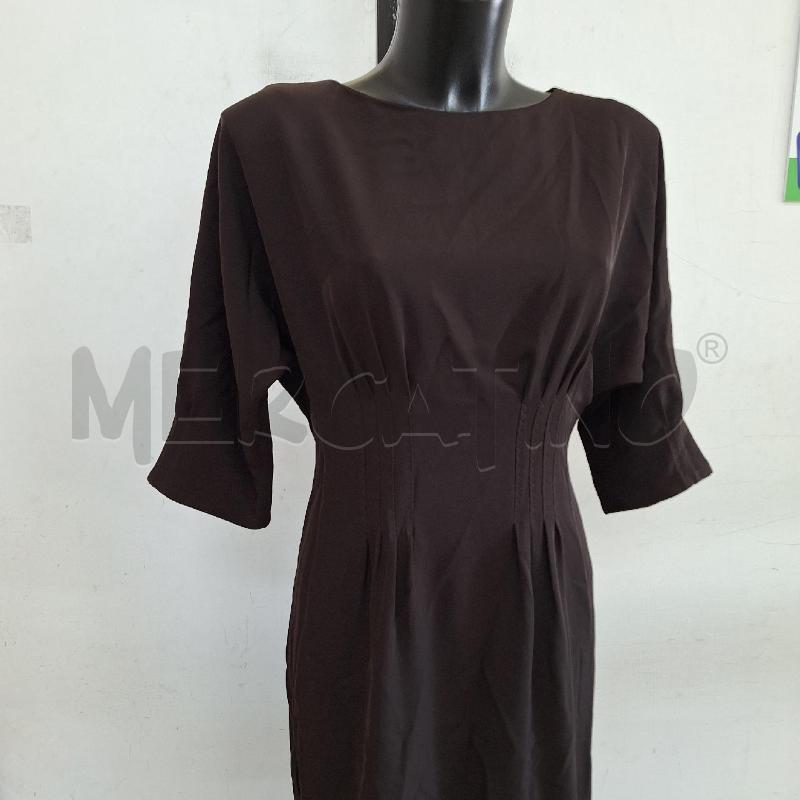 VESTITO DONNA SANDRO FERRONE MARRONE PIEGHE | Mercatino dell'Usato Ottaviano 2