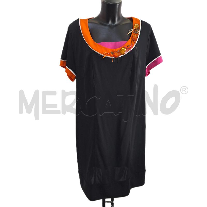 VESTITO DONNA SEVERI DARLING NERO ARANCIONE NUOVO | Mercatino dell'Usato Ottaviano 1