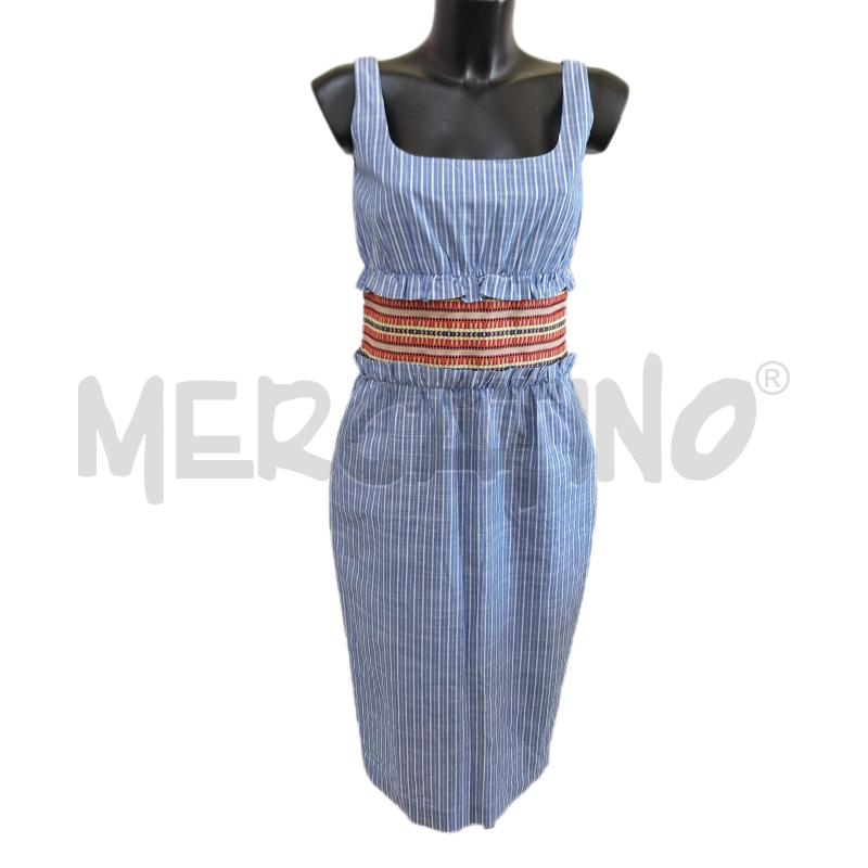 VESTITO DONNA STELLA JEAN AZZURRO RIGHE LUNGO | Mercatino dell'Usato Ottaviano 1