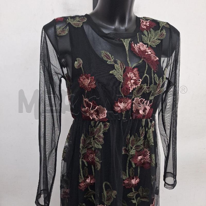VESTITO DONNA TENSIONE IN NERO FIORI VELO | Mercatino dell'Usato Ottaviano 2