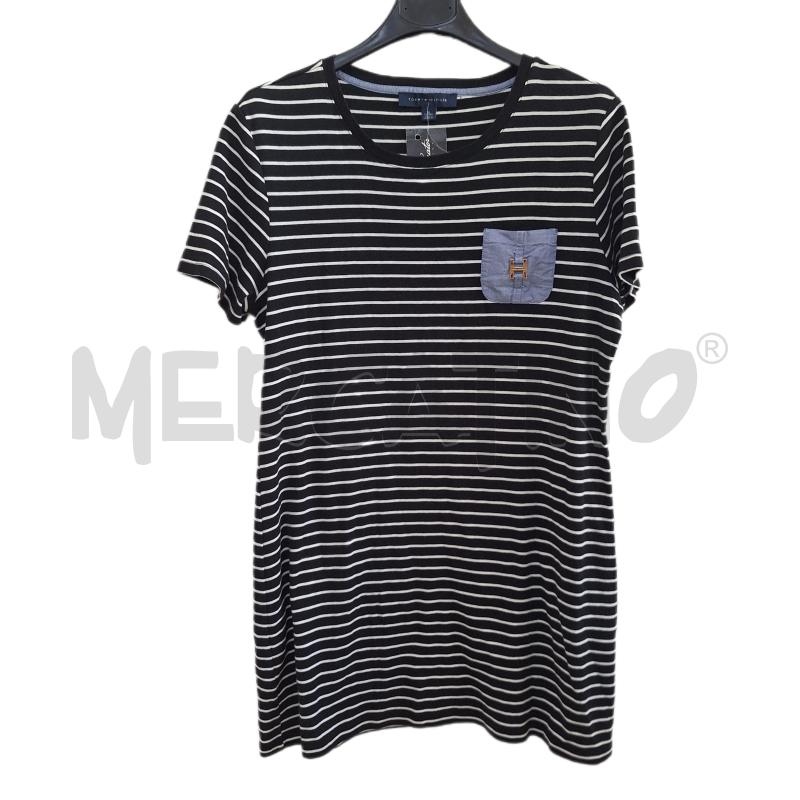 VESTITO DONNA TOMMY HILFIGER NERO BIANCO RIGHE | Mercatino dell'Usato Ottaviano 1
