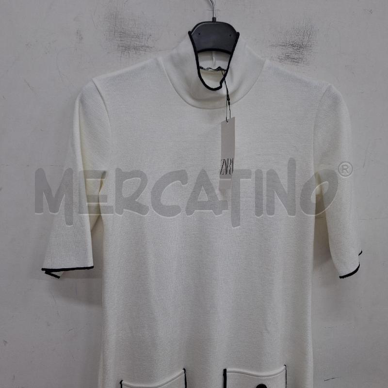 VESTITO DONNA ZARA BIANCO NERO FINTE TASCHE NUOVO | Mercatino dell'Usato Ottaviano 2
