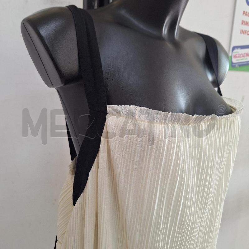 VESTITO DONNA ZARA TRAFALUC BEIGE PLISSÈ NERO LUNGO | Mercatino dell'Usato Ottaviano 2