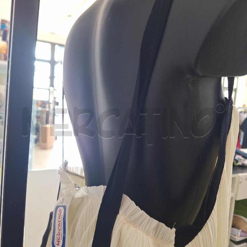 VESTITO DONNA ZARA TRAFALUC BEIGE PLISSÈ NERO LUNGO | Mercatino dell'Usato Ottaviano 3