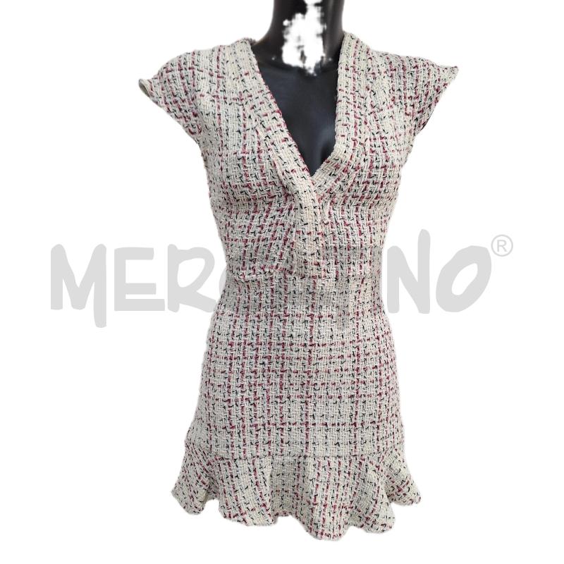 VESTITO DONNA ZARA TWEED BIANCO FUCSIA NUOVO | Mercatino dell'Usato Ottaviano 1