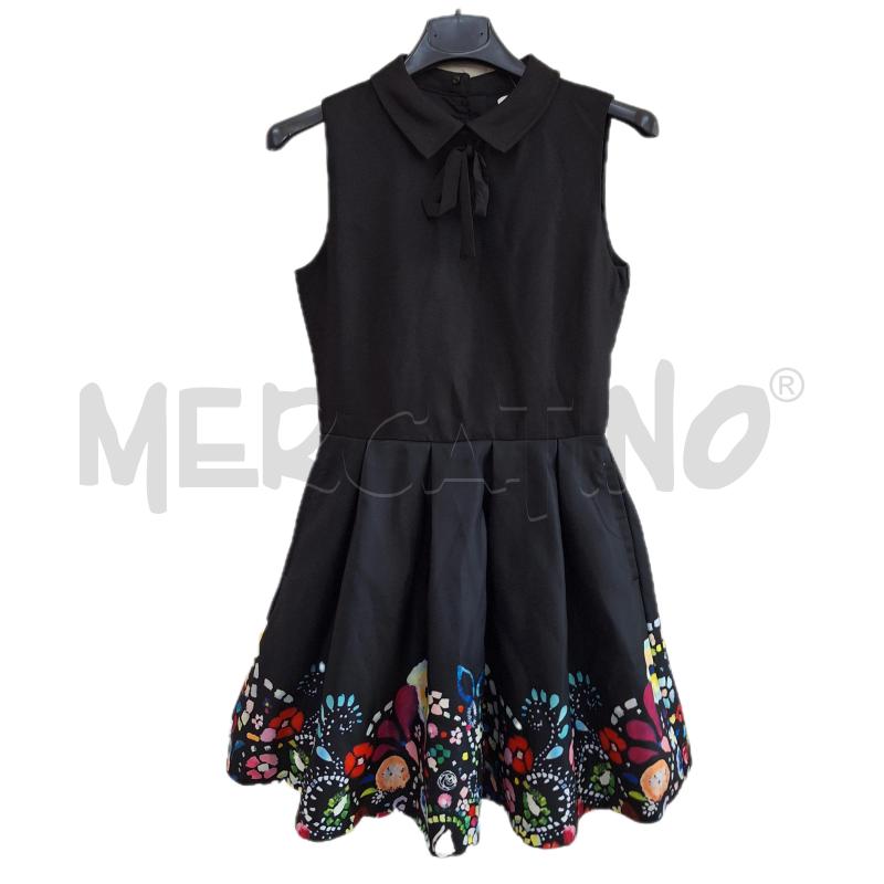 VESTITO FUN&FUN NERO FIORI | Mercatino dell'Usato Ottaviano 1