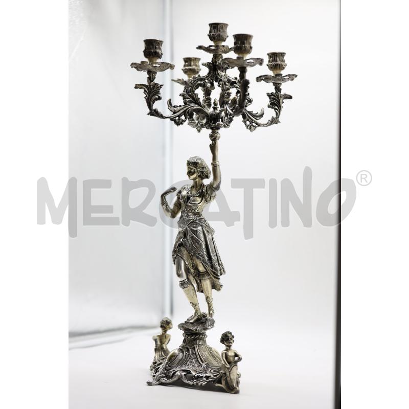 ANTICO CANDELABRO DONNA ARGENTATO 60CM | Mercatino dell'Usato Oristano 1