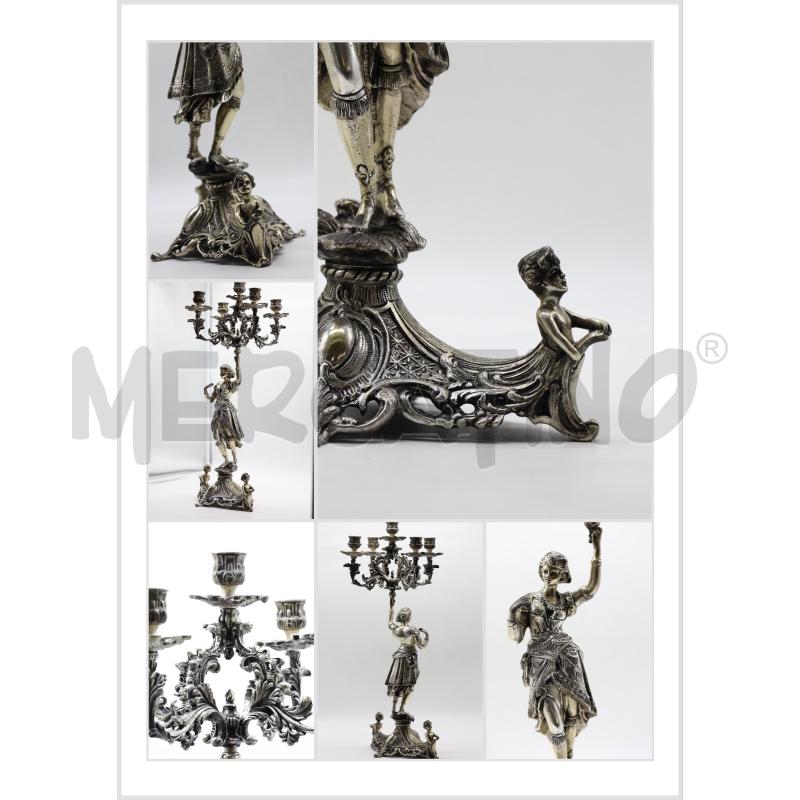 ANTICO CANDELABRO DONNA ARGENTATO 60CM | Mercatino dell'Usato Oristano 5