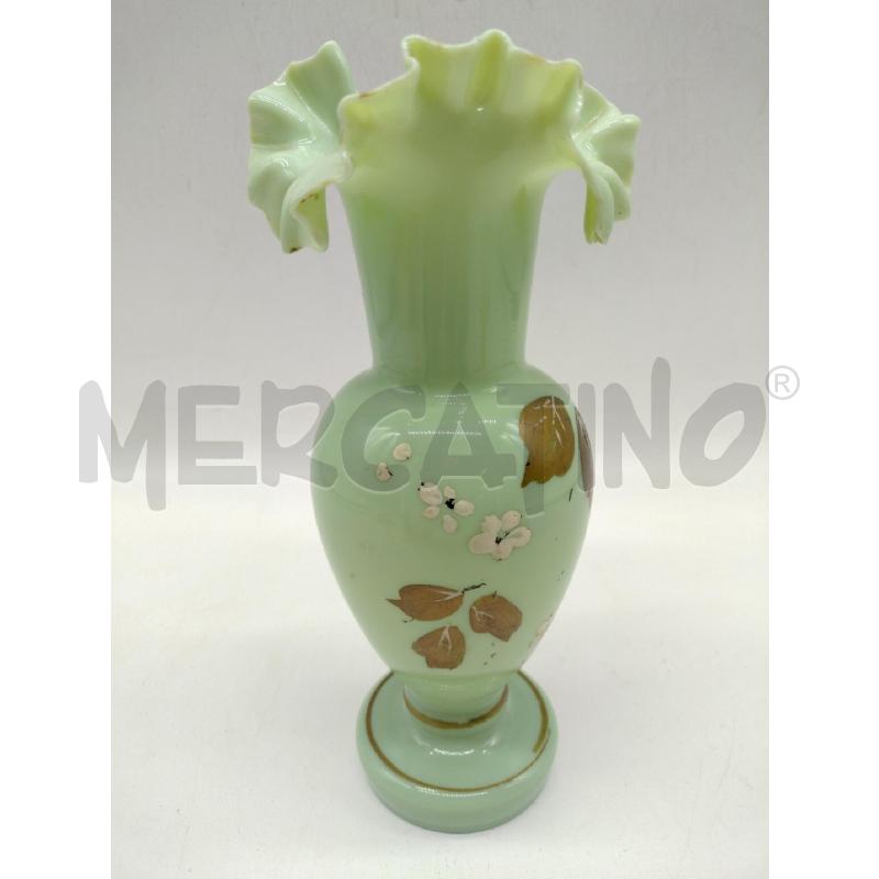 ANTICO VASO OPALINE VERDE + FIORI | Mercatino dell'Usato Oristano 3