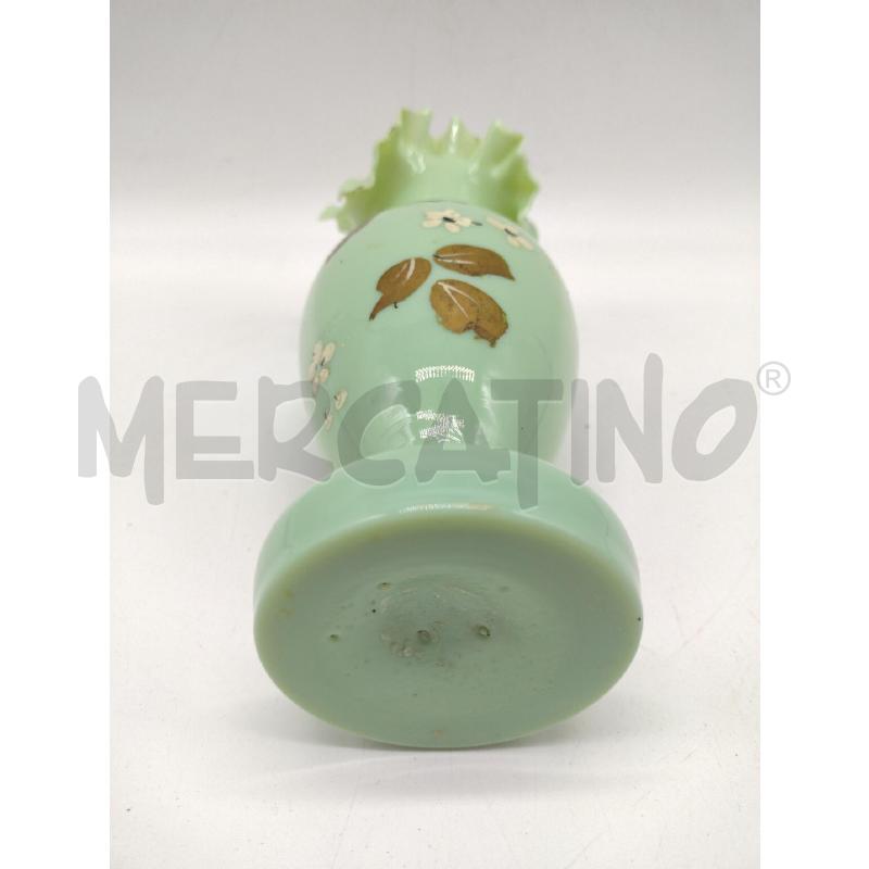 ANTICO VASO OPALINE VERDE + FIORI | Mercatino dell'Usato Oristano 4