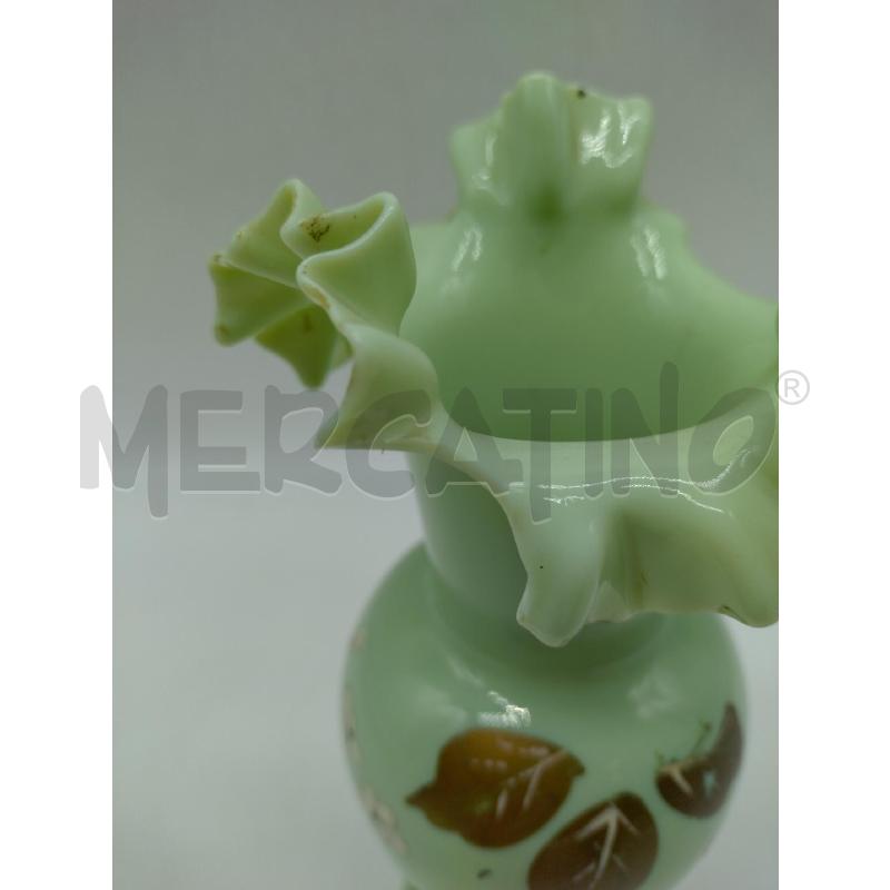 ANTICO VASO OPALINE VERDE + FIORI | Mercatino dell'Usato Oristano 5