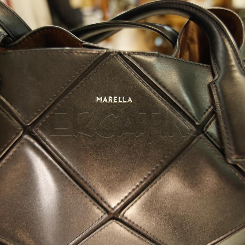 BORSA DONNA NERA ROMBI MARELLA ECOPLLE | Mercatino dell'Usato Oristano 1