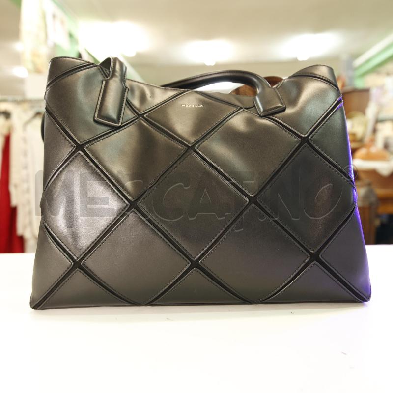 BORSA DONNA NERA ROMBI MARELLA ECOPLLE | Mercatino dell'Usato Oristano 4
