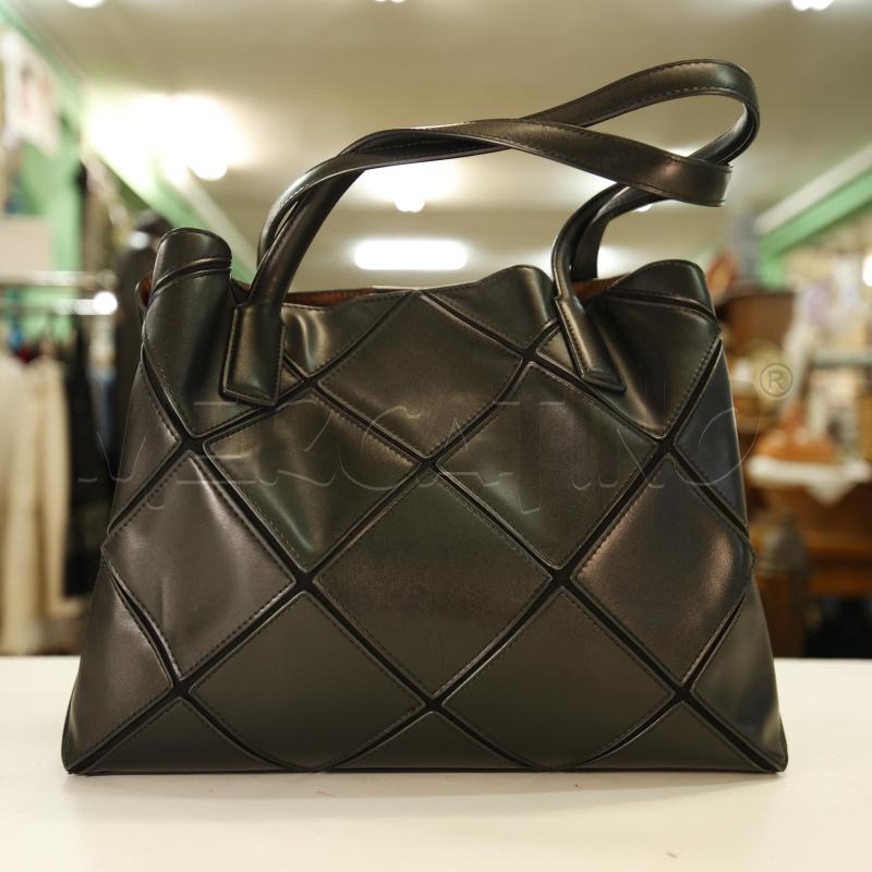 BORSA DONNA NERA ROMBI MARELLA ECOPLLE | Mercatino dell'Usato Oristano 5