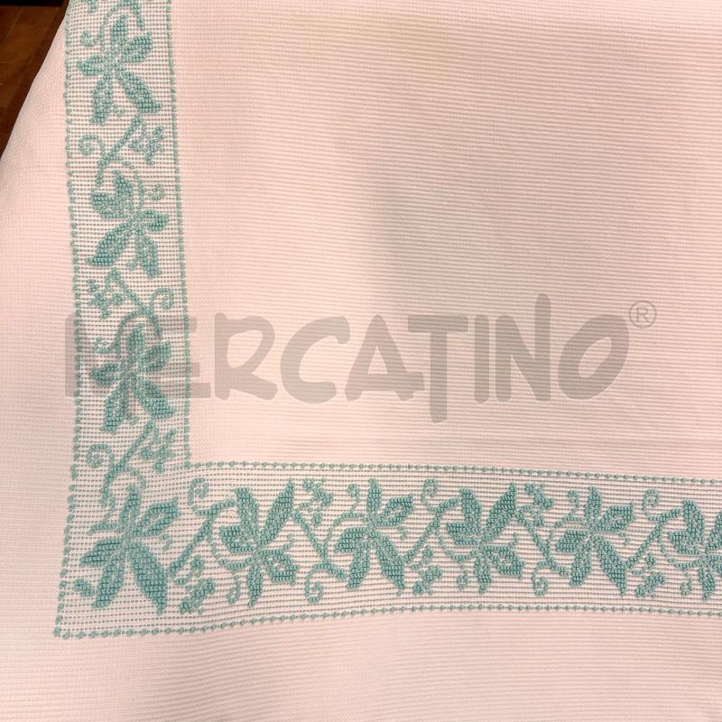COPRI LETTO MATRIM RIGA VERDE ACQUA SARDO ARTIGIANALE | Mercatino dell'Usato Oristano 1