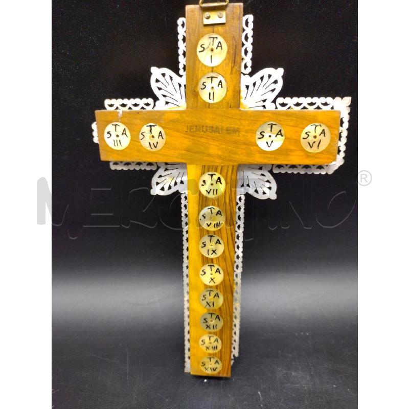 CROCIFISSO TERRA SANTA 22CM ULIVO/MADREPERLA | Mercatino dell'Usato Oristano 4