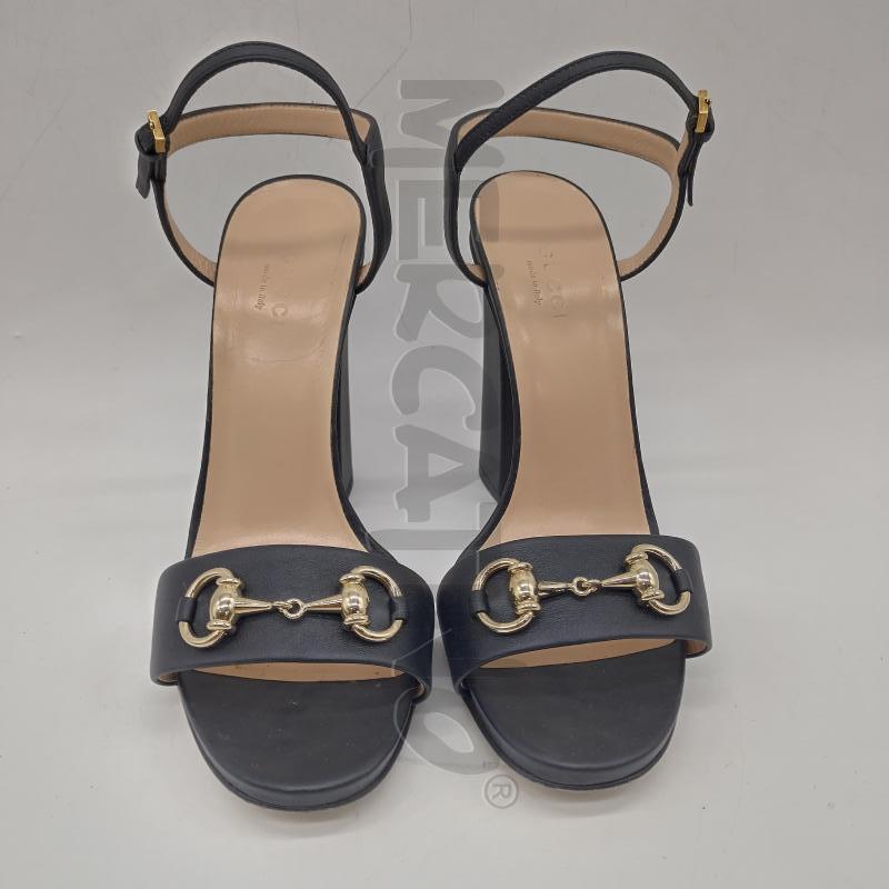 GUCCI SANDALO CON MORSETTO A TACCO ALTO NERO 37.5 | Mercatino dell'Usato Oristano 1