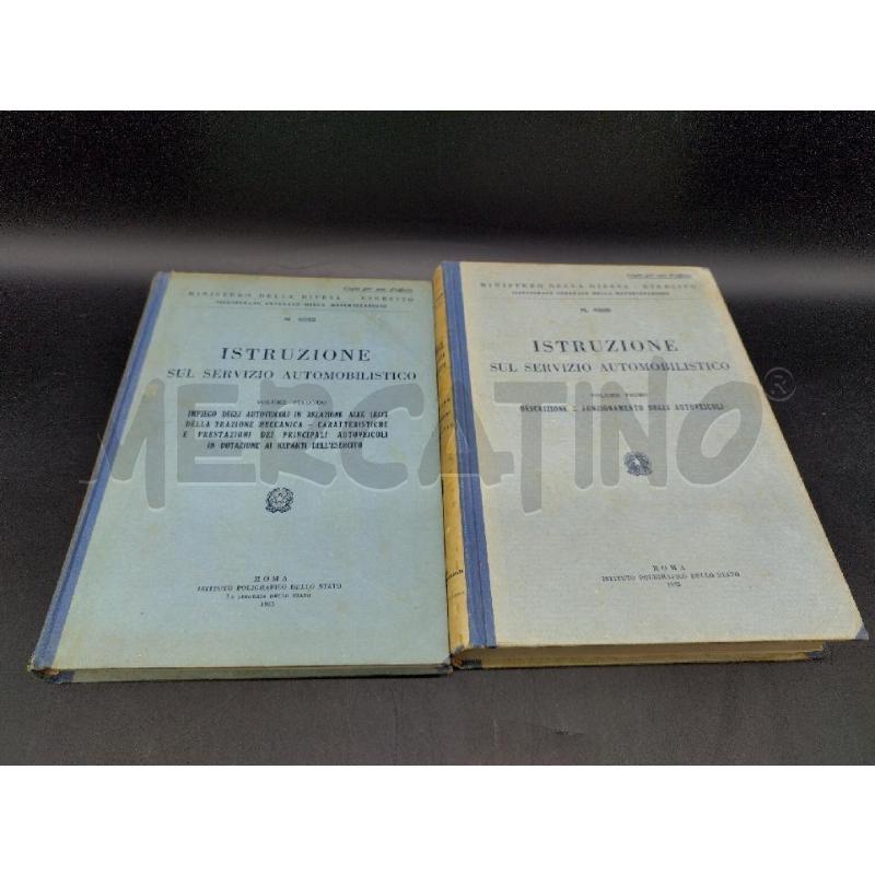 ISTRUZIONE SERV AUTOMOBILISTICO 1952/55 2 VOL | Mercatino dell'Usato Oristano 1