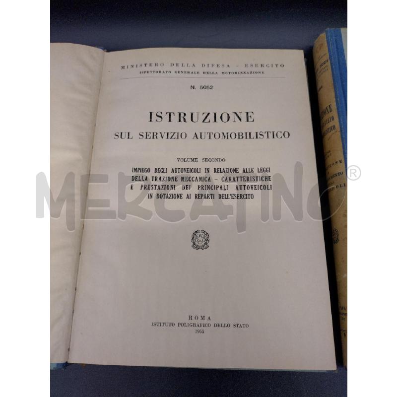 ISTRUZIONE SERV AUTOMOBILISTICO 1952/55 2 VOL | Mercatino dell'Usato Oristano 3