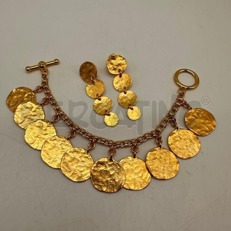KENNETH J LANE BRACCIALE CON ORECCHINI DORATO | Mercatino dell'Usato Oristano 1