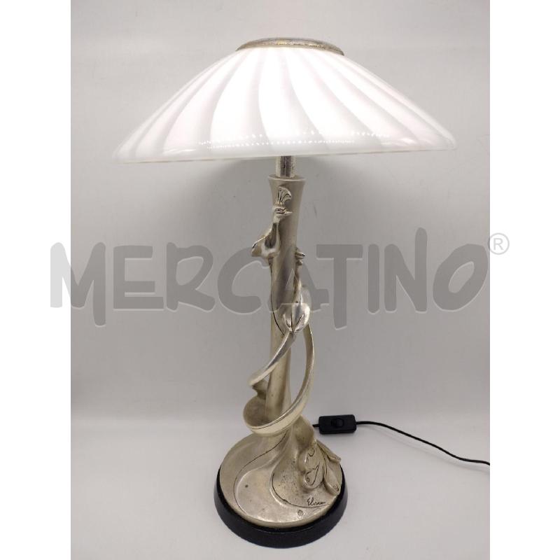 LAMPADA DA TAVOLO PAVONE LAMINA+VETRO | Mercatino dell'Usato Oristano 1