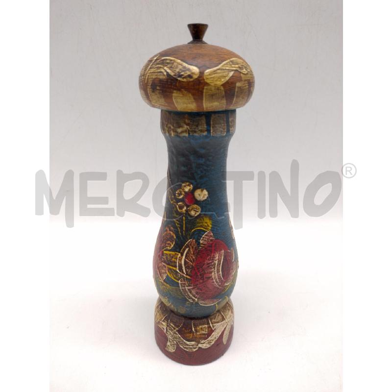 MACINA PEPE LEGNO DECORATO A MANO | Mercatino dell'Usato Oristano 1