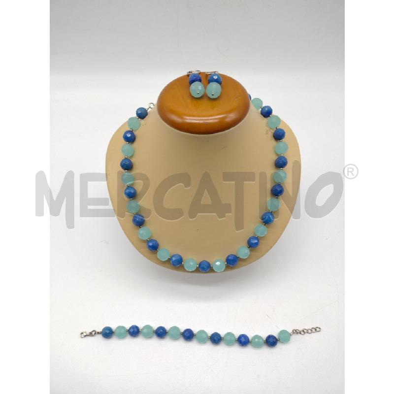 PARURE CALCEDONIO E LAPISLAZULO +RG | Mercatino dell'Usato Oristano 1