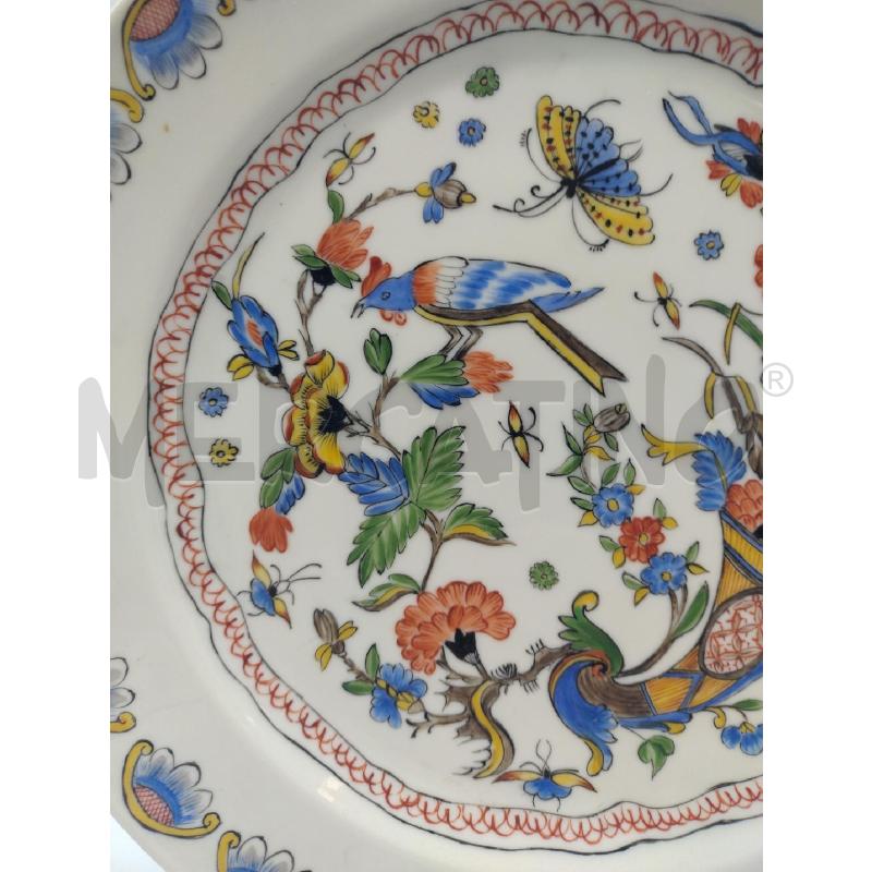 PIATTO PORCELLANA DIS FIORI+ANIMALI FIRMATO | Mercatino dell'Usato Oristano 3