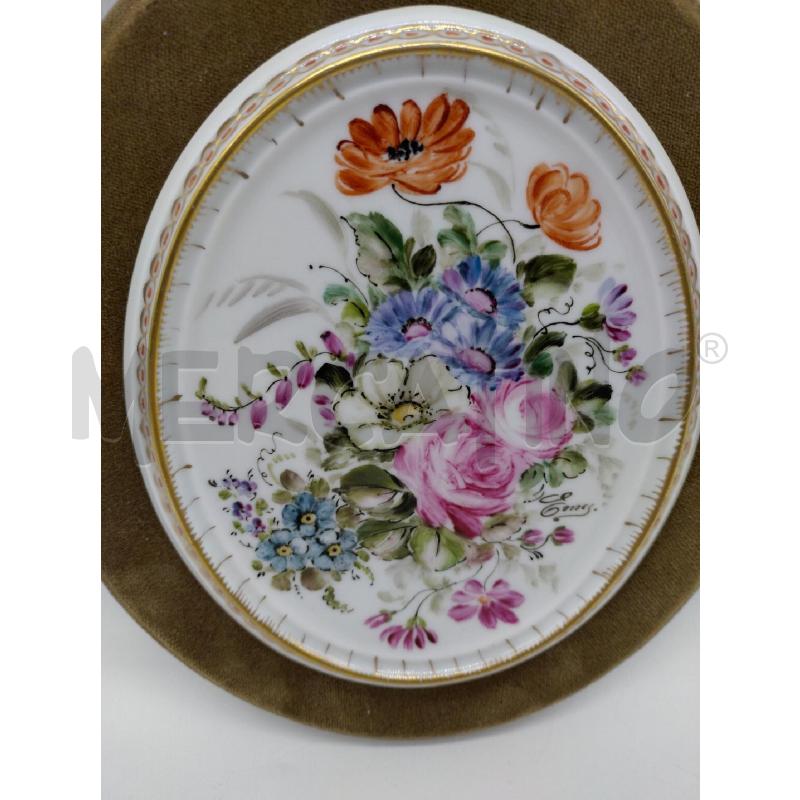 PLACCA CERAMICA EMY OVALE FLOREALE | Mercatino dell'Usato Oristano 2