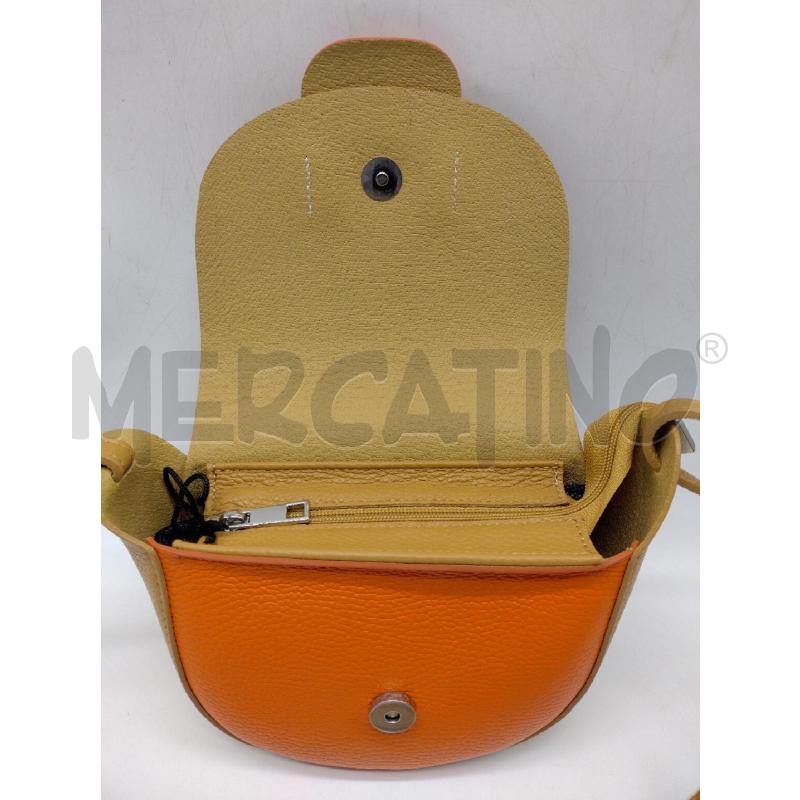 POCHETTE PELLE ARANCIO TORTORA  | Mercatino dell'Usato Oristano 4