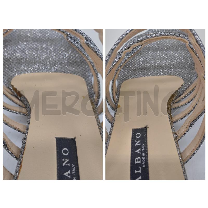 SANDALI DONNA ALBANO MIGNON 37 ARGENTO | Mercatino dell'Usato Oristano 5