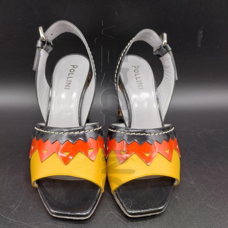 SANDALI DONNA POLLINI NERO ARANCIO ZIG ZAG 36 | Mercatino dell'Usato Oristano 1