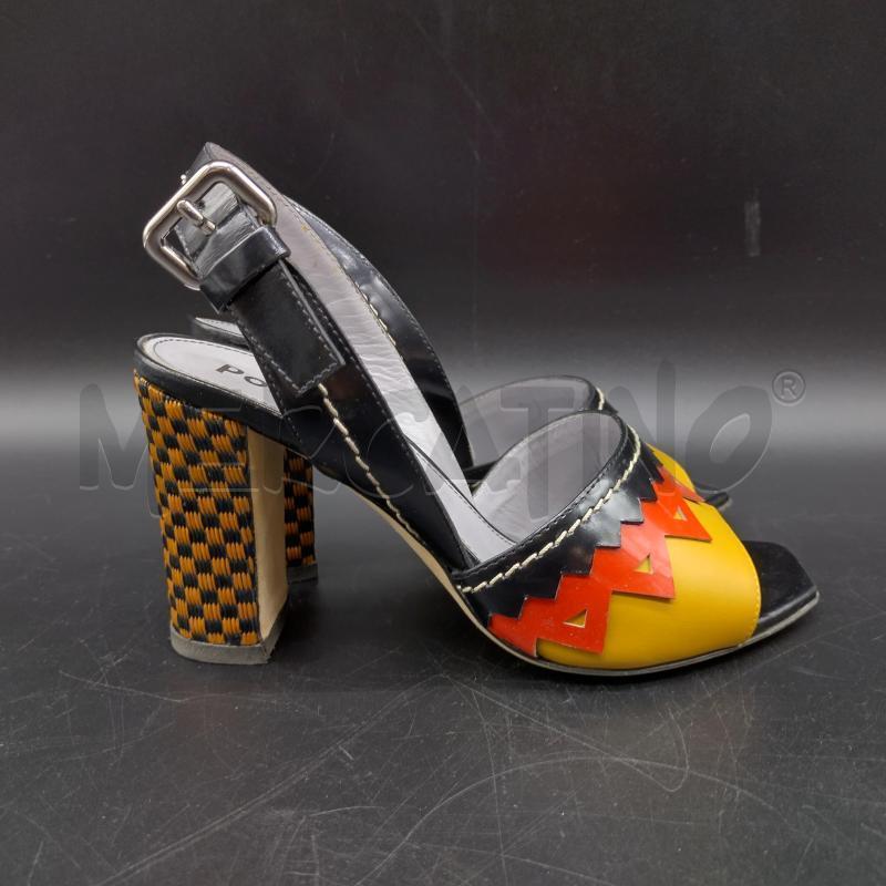 SANDALI DONNA POLLINI NERO ARANCIO ZIG ZAG 36 | Mercatino dell'Usato Oristano 2