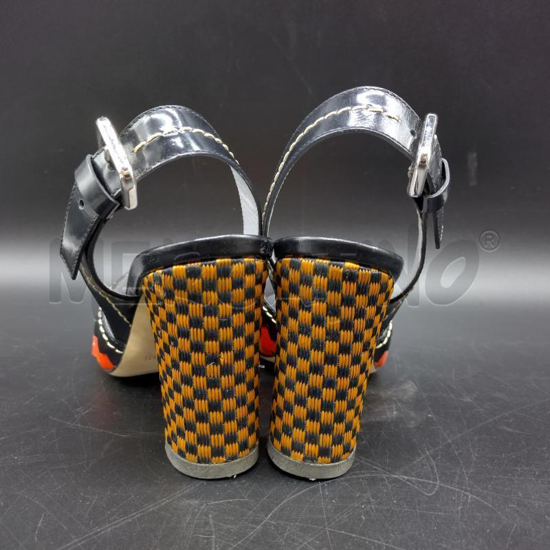 SANDALI DONNA POLLINI NERO ARANCIO ZIG ZAG 36 | Mercatino dell'Usato Oristano 3