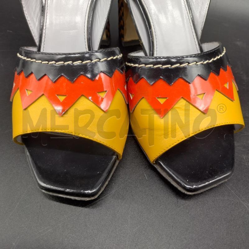 SANDALI DONNA POLLINI NERO ARANCIO ZIG ZAG 36 | Mercatino dell'Usato Oristano 4