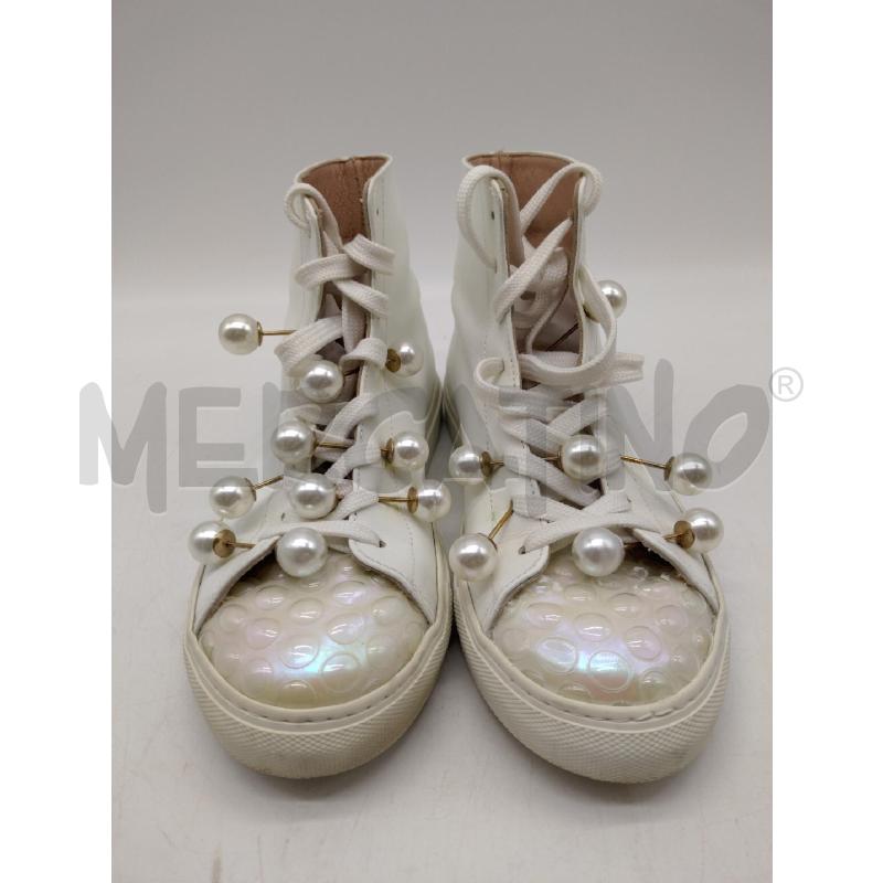 SCARPE DONNA PELLE BIANCA PERLE 36 POKEMAOKE | Mercatino dell'Usato Oristano 1